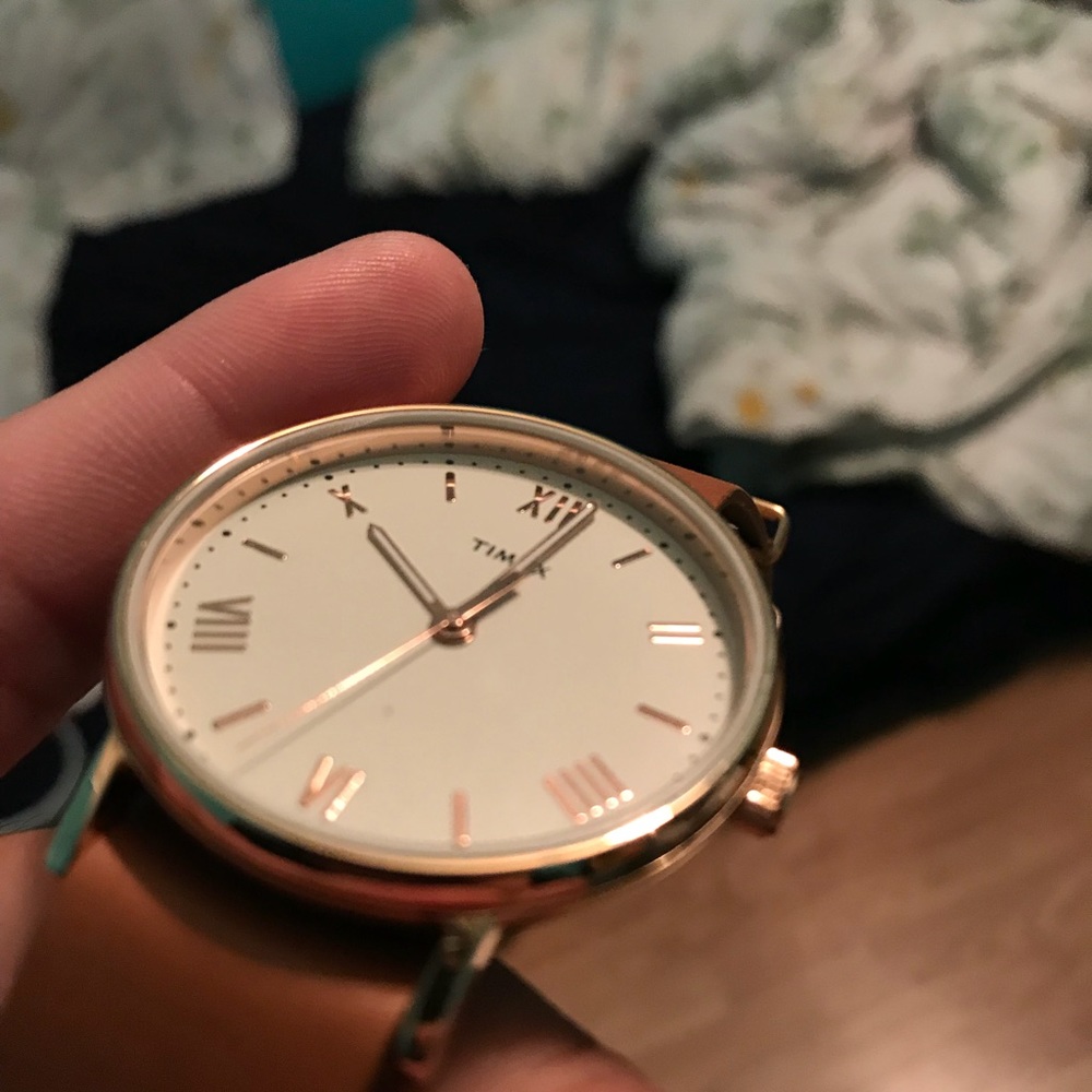 Timex genuine leather watch